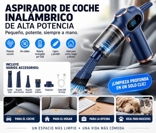 Aspirador de coche inalámbrico de alta potencia 120W
